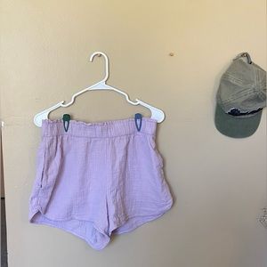 purple linen shorts!!